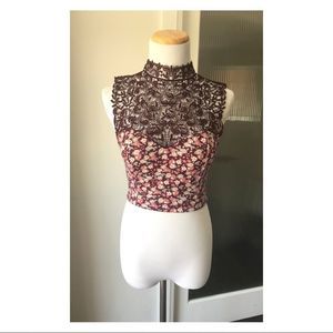 Tela mock neck cropped tank top